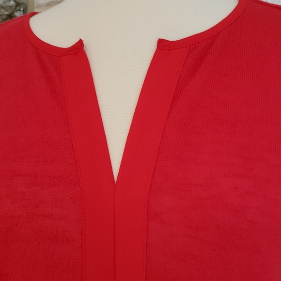 Sanctuary Sienna split neck Red woven top Small - Picture 4 of 8
